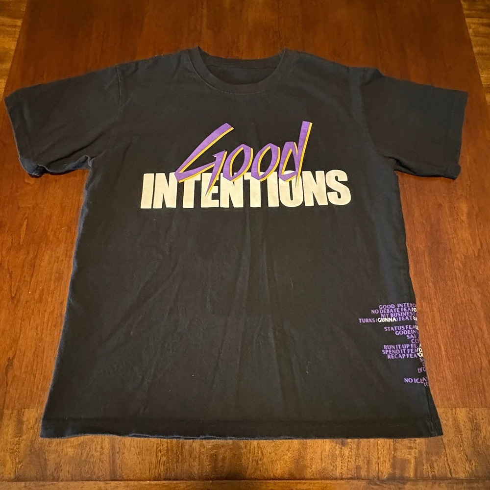 Vlone Good Intentions Album Graphic T Shirt Rap Streetwear Tee